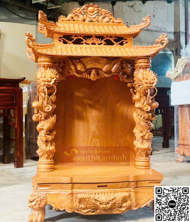Bàn thờ Rồng Chúa mái chùa thờ ông địa thần tài gỗ quý tự nhiên