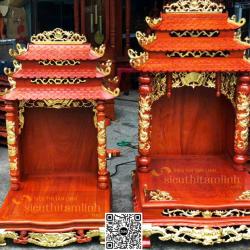 Bàn thờ 3 mái gỗ tự nhiên dát vàng