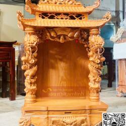 Bàn thờ Rồng Chúa mái chùa thờ ông địa thần tài gỗ quý tự nhiên